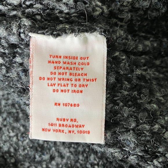 RUBY RD Fringe Cowl Neck Heathered Gray Sweater - Picture 4 of 4